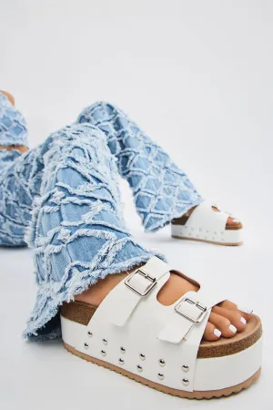 Almost Daily Flatform Sandals - White/Pink