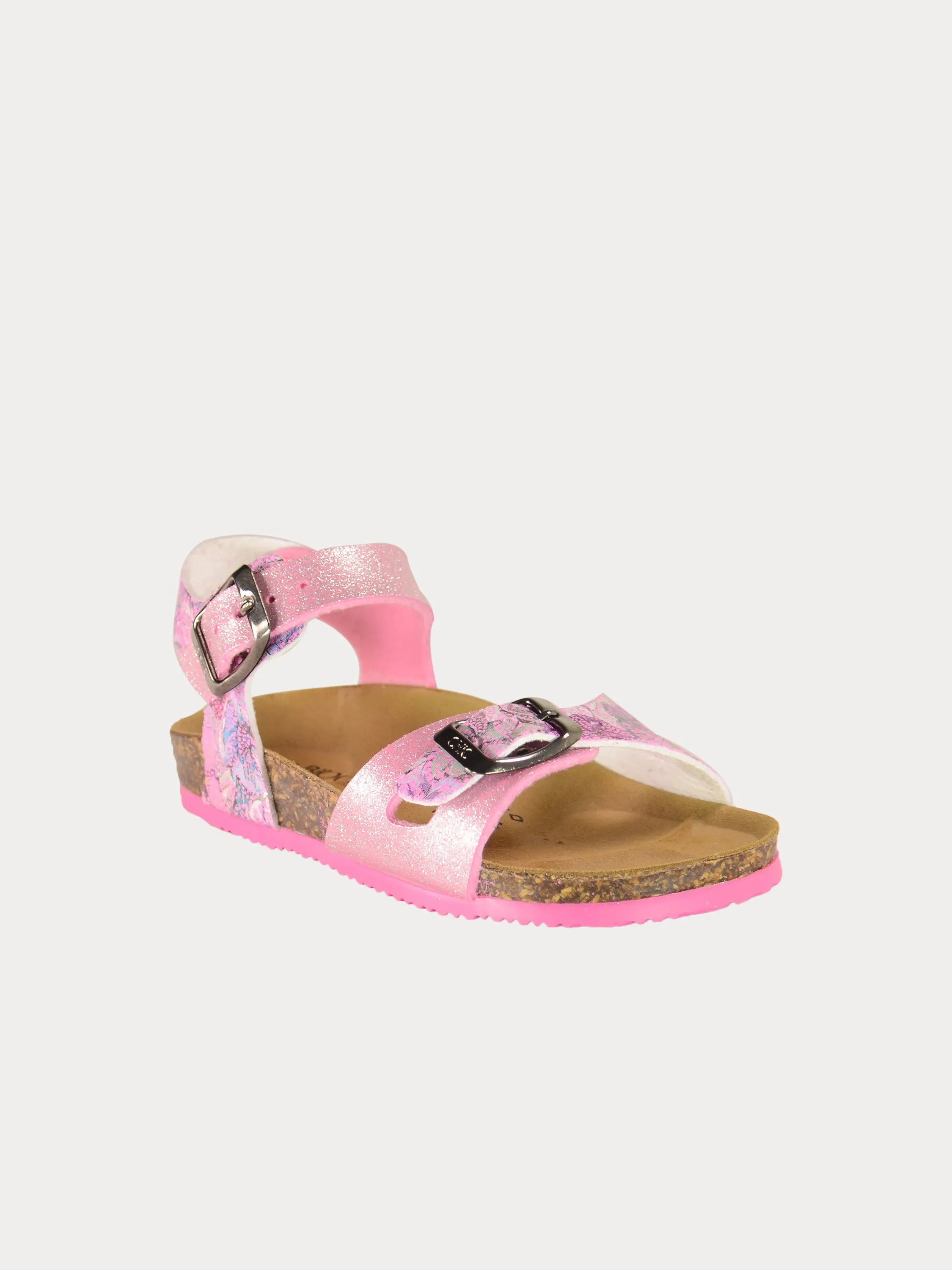 Biochic Girls Back Strap Sandals in Pink Leather