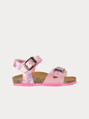 Biochic Girls Back Strap Sandals in Pink Leather