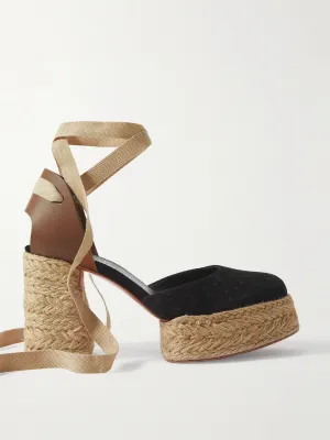 Brigissima 70 leather and suede platform espadrilles