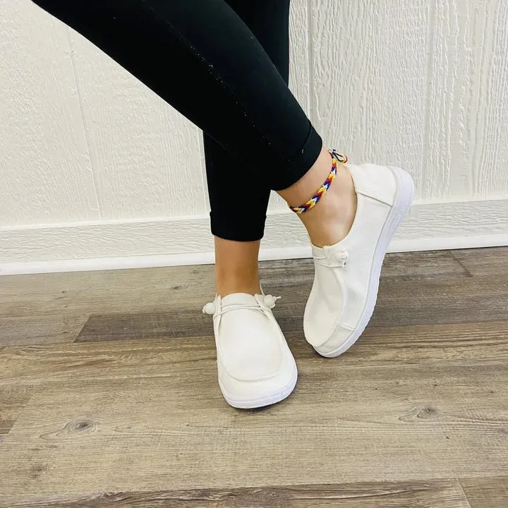 Corkys Womens Kayak Casual Slip On Sneakers, White