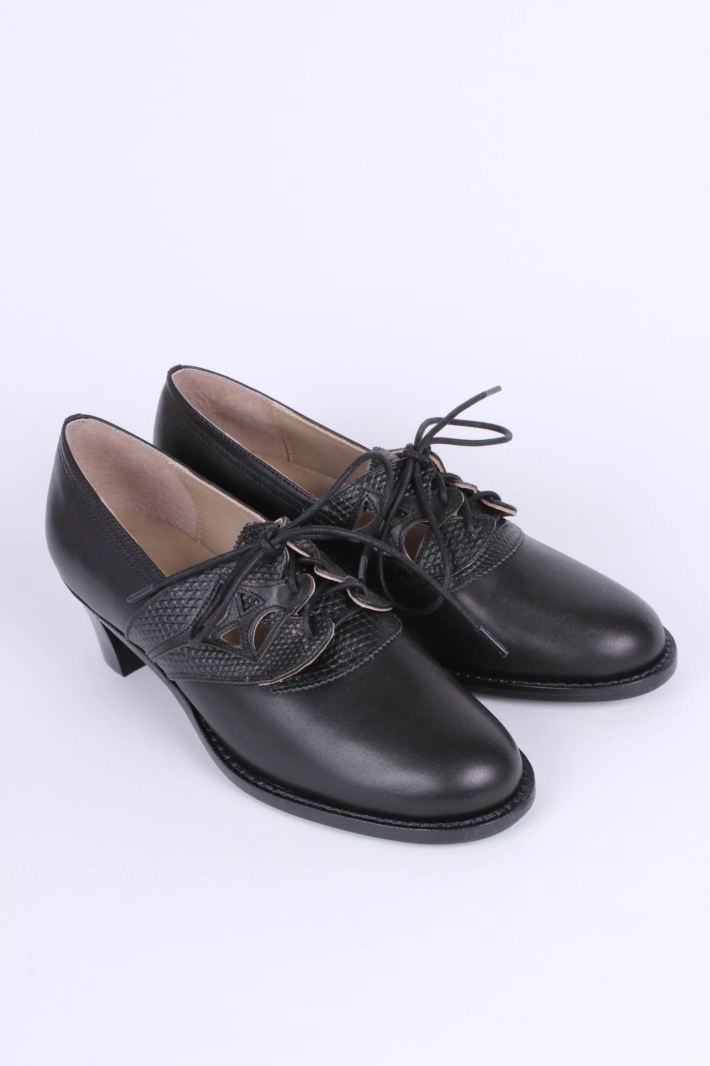 Everyday walking Oxford shoes 30s / 40s - Black - Emily
