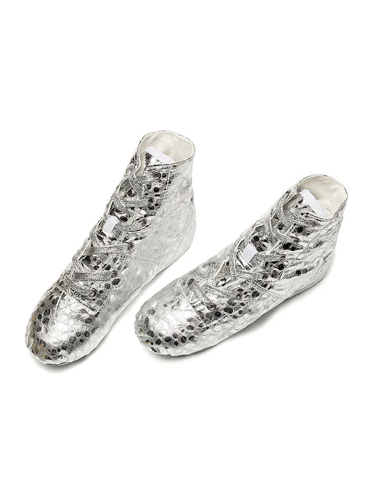High Top Jazz Shoes Polka Dot Pattern Dance Training Shoes