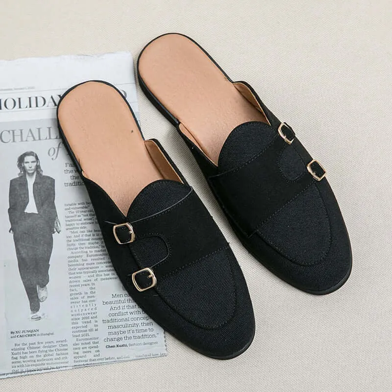 il lusso M - Crocodile Pattern Leather Mules backless loafers/Slippers for Men