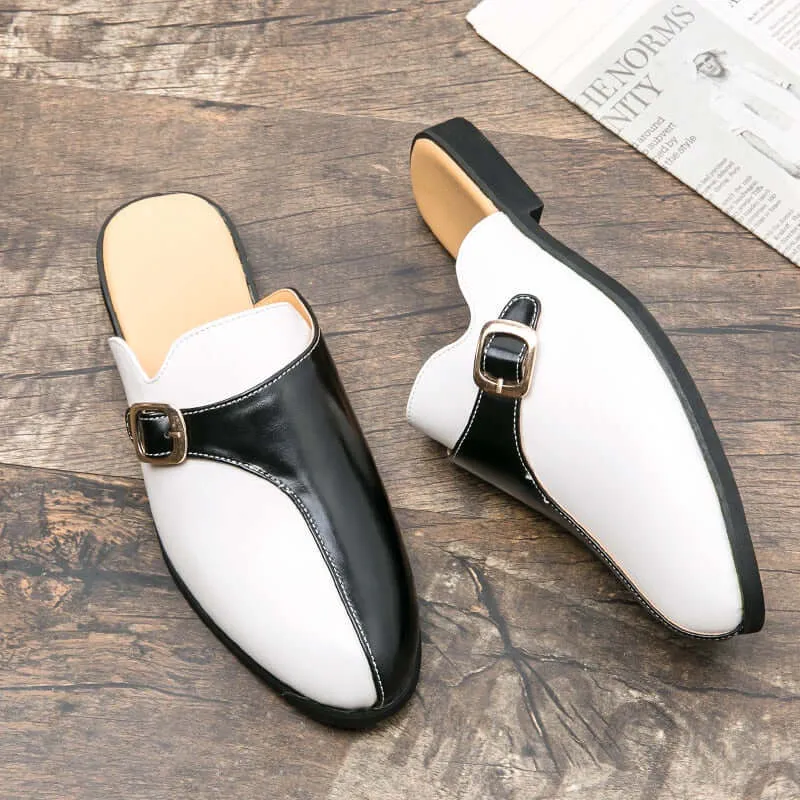 il lusso M - Crocodile Pattern Leather Mules backless loafers/Slippers for Men