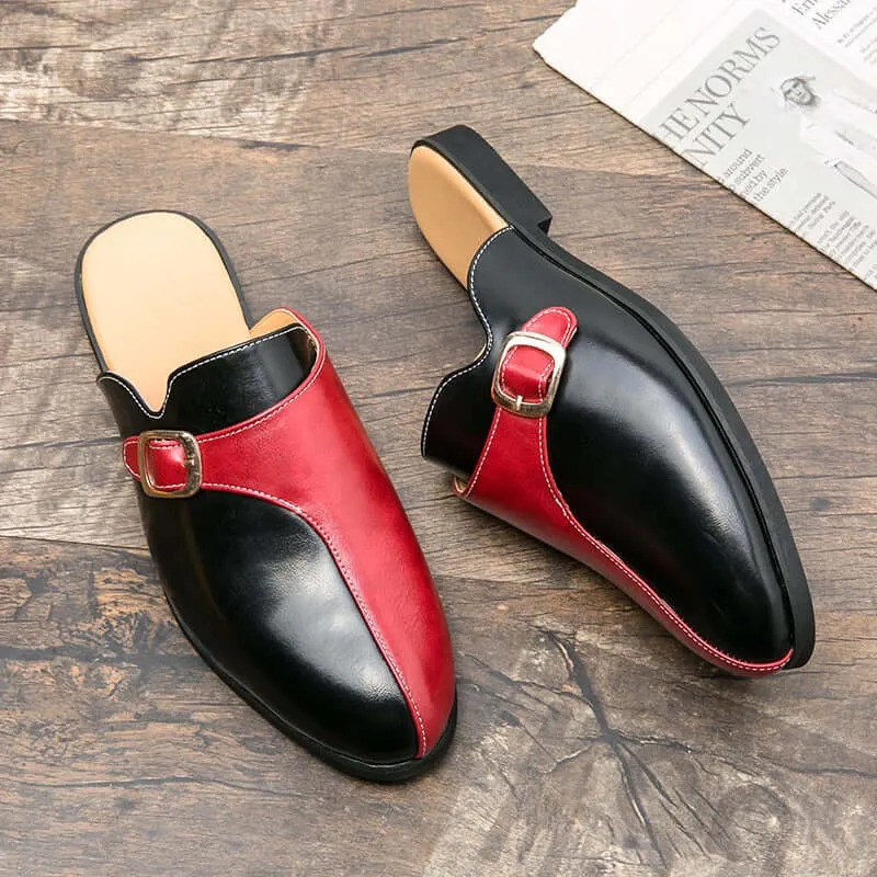il lusso M - Crocodile Pattern Leather Mules backless loafers/Slippers for Men