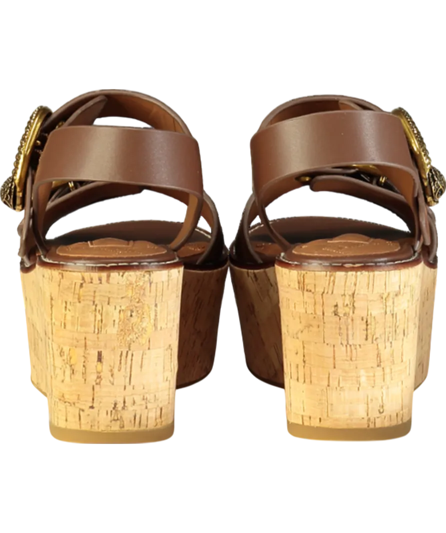 Kurt Geiger Brown Mayfair Flatform Sandals UK 6 EU 39 