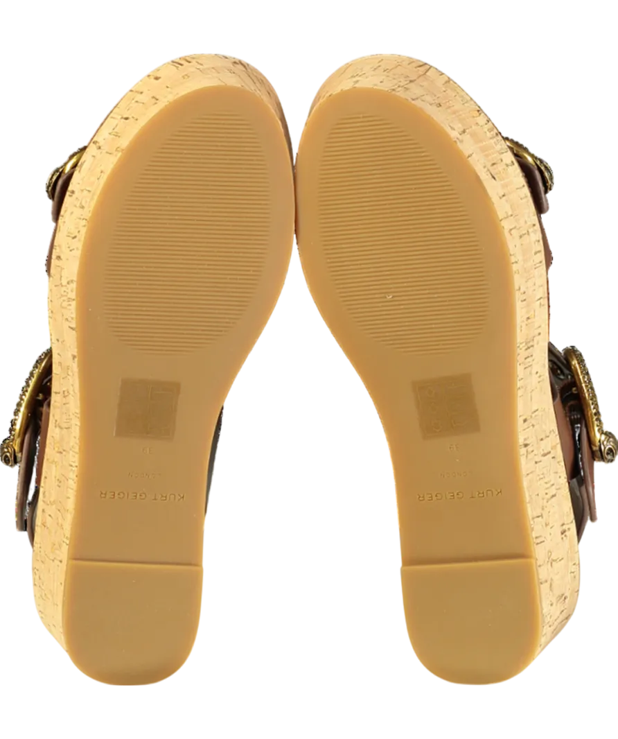 Kurt Geiger Brown Mayfair Flatform Sandals UK 6 EU 39 