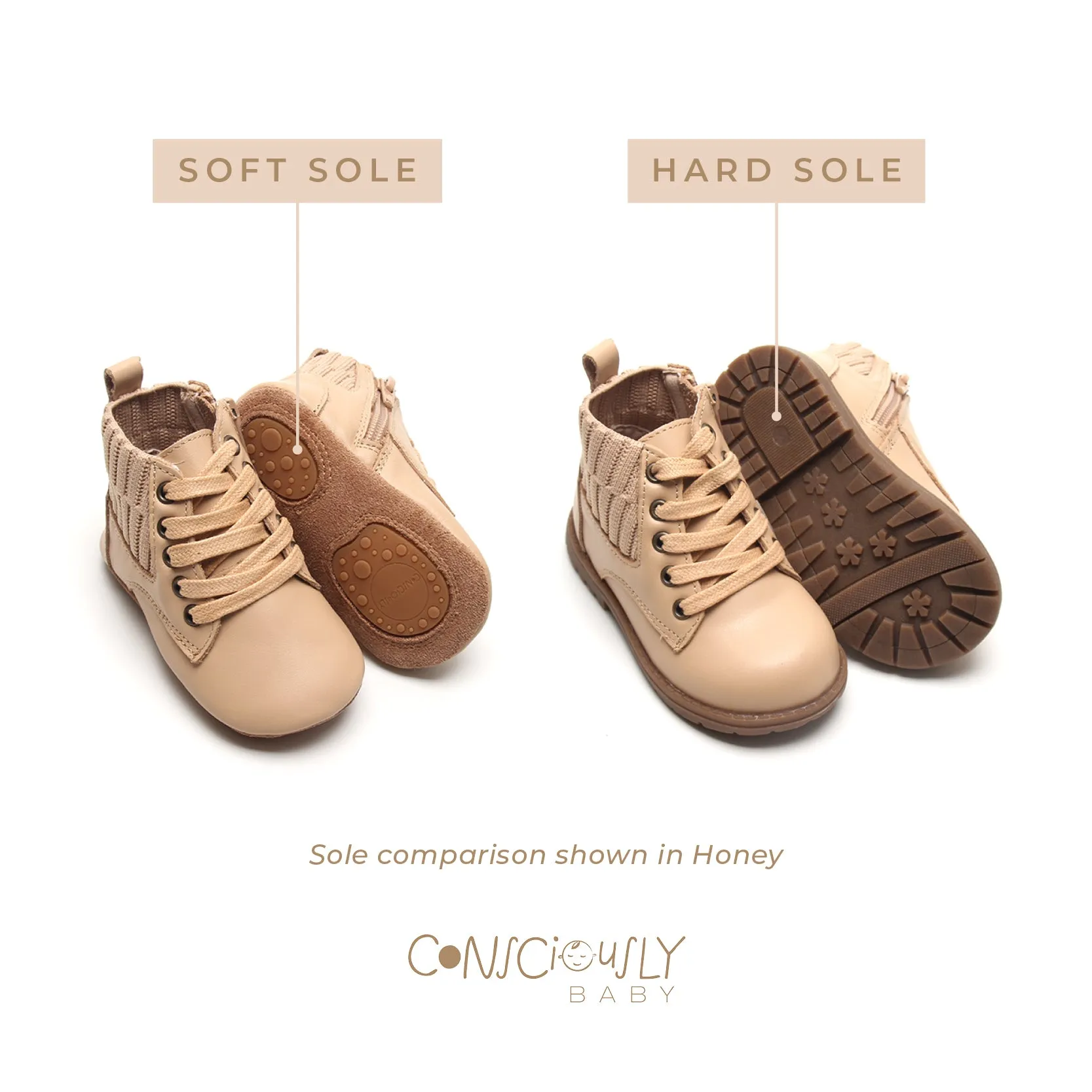 Leather Knit Combat Boot | Color 'Sand'