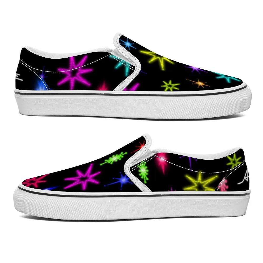 Lebowski's Neon Stars | Lebowski Slip-on Sneakers