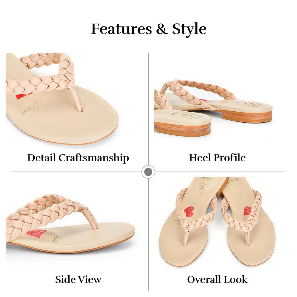 Luna Nude Braided Leather Sandal