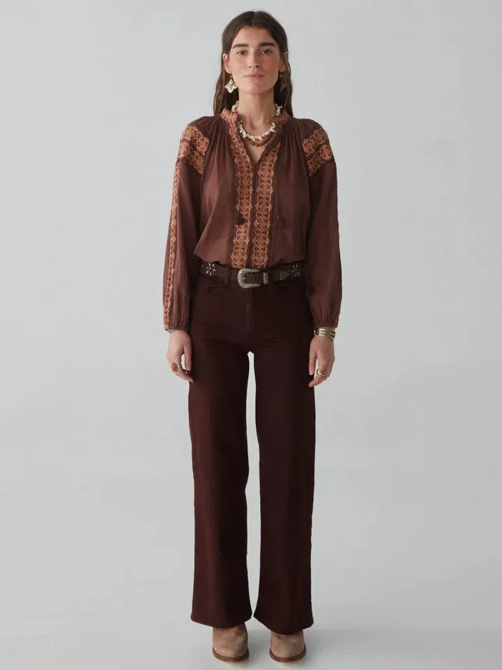 MAISON HOTEL  Audrey Blouse in Yorkshire Cocoa