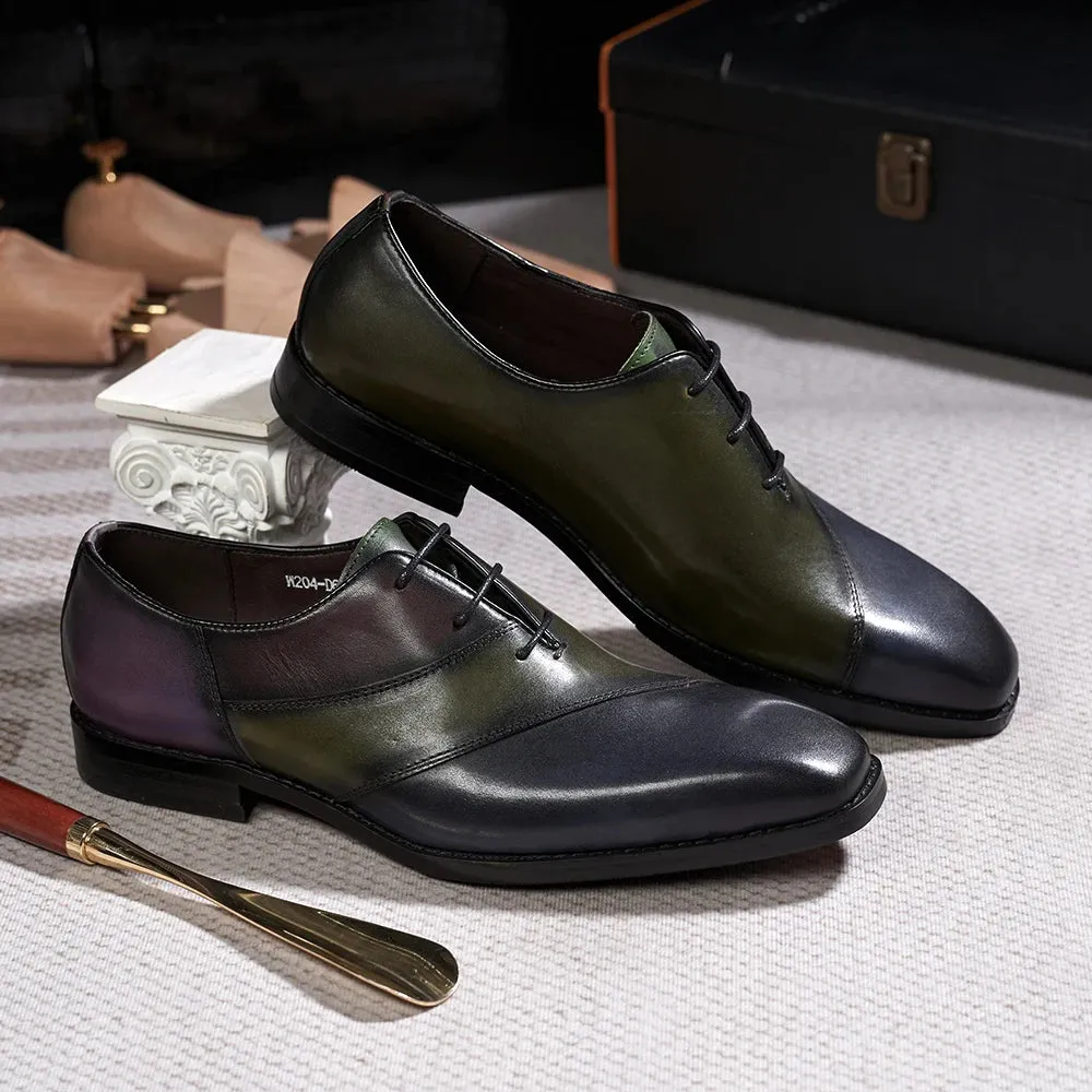 Men's Italian Style Oxfords Genuine Leather Dress Shoes
