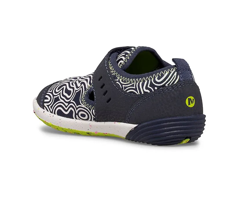 Merrell Bare Steps | Navy/Lime Toddler and Kids Sneakers
