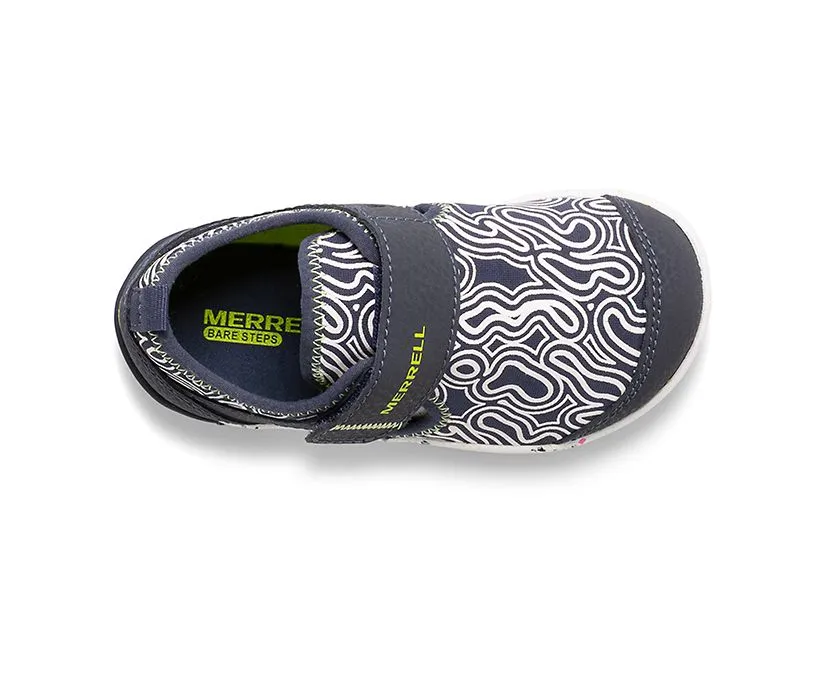 Merrell Bare Steps | Navy/Lime Toddler and Kids Sneakers