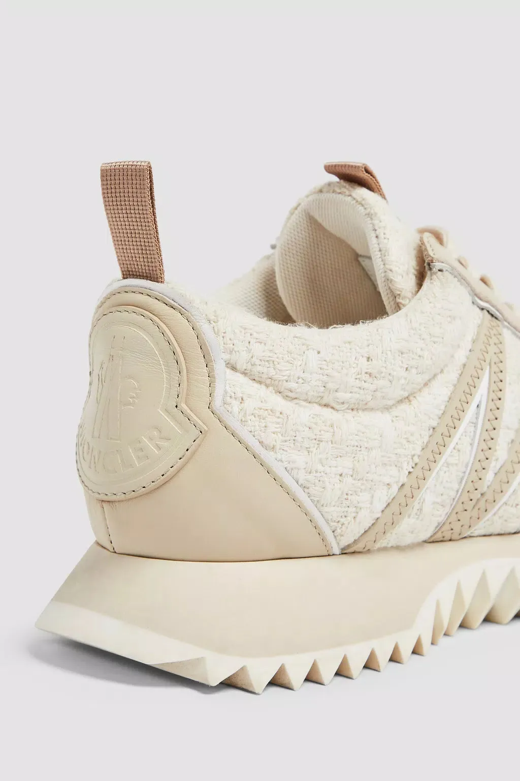 MONCLER PACEY LOW TOP SNEAKERS ECRU