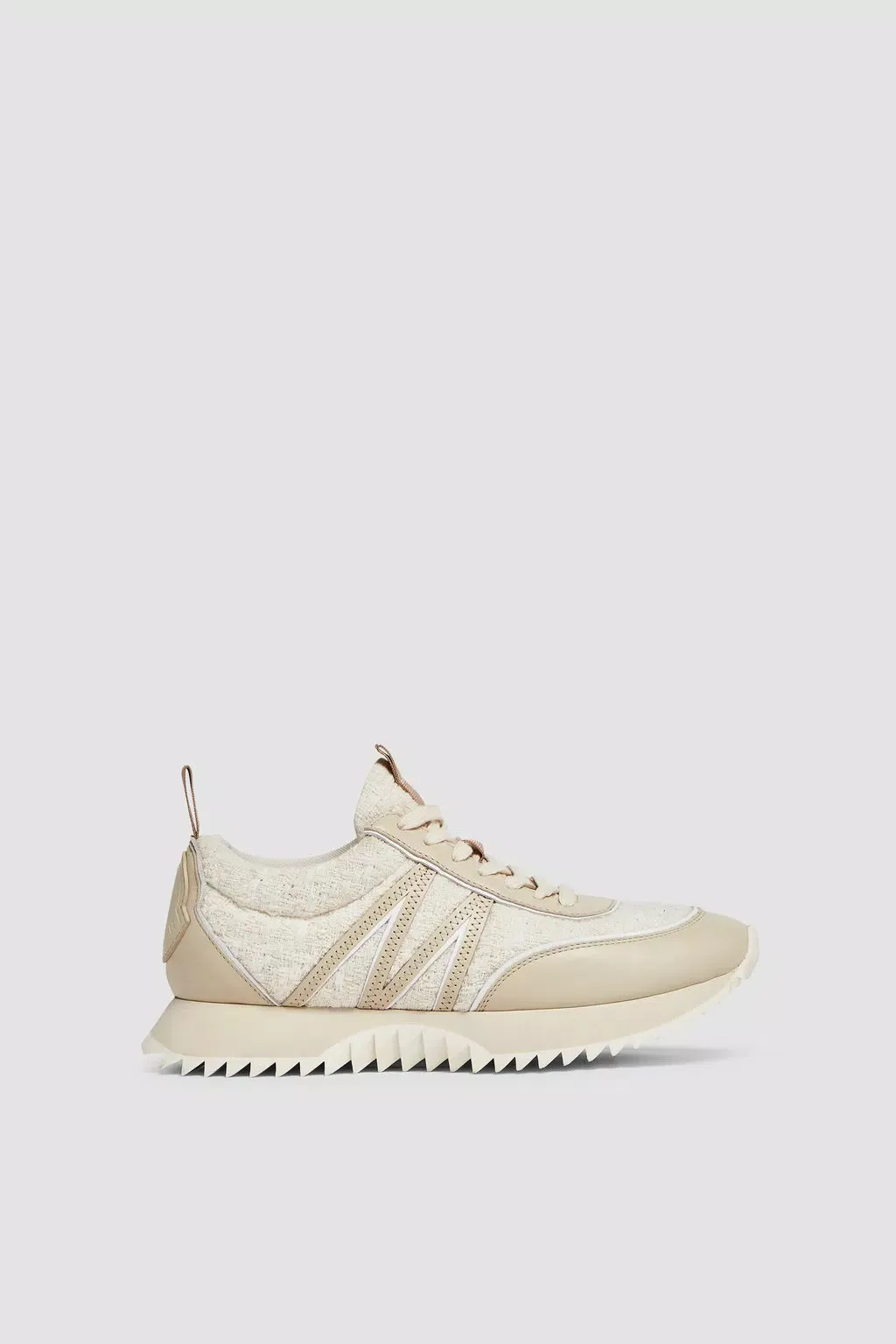 MONCLER PACEY LOW TOP SNEAKERS ECRU