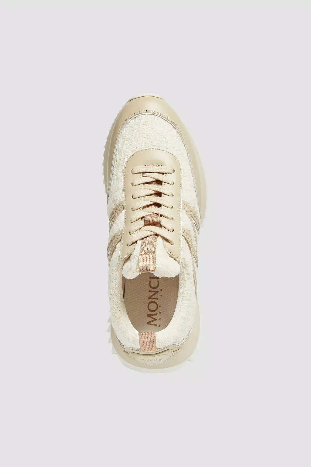 MONCLER PACEY LOW TOP SNEAKERS ECRU
