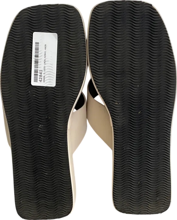 NA-KD Beige Toe Strap Flatform Slippers UK 7 EU 40 