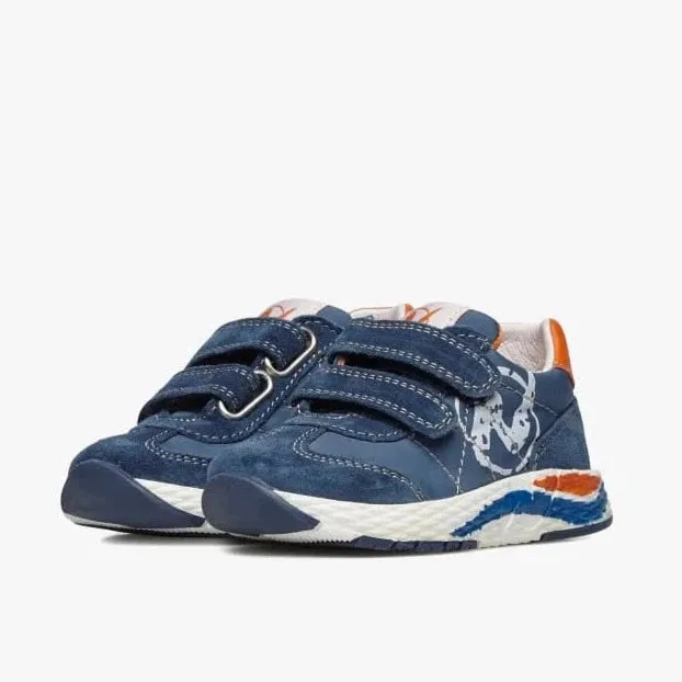 Naturino | Jesko VL Navy/Orange Suede Kids Sneakers