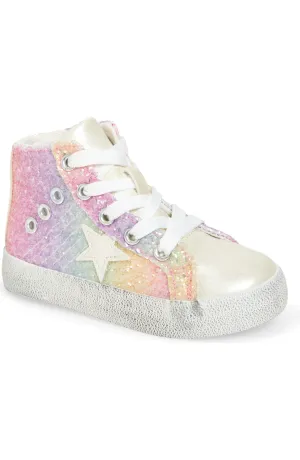Nina Taralyn | Rainbow Zip/Lace Kids High Top Sneakers