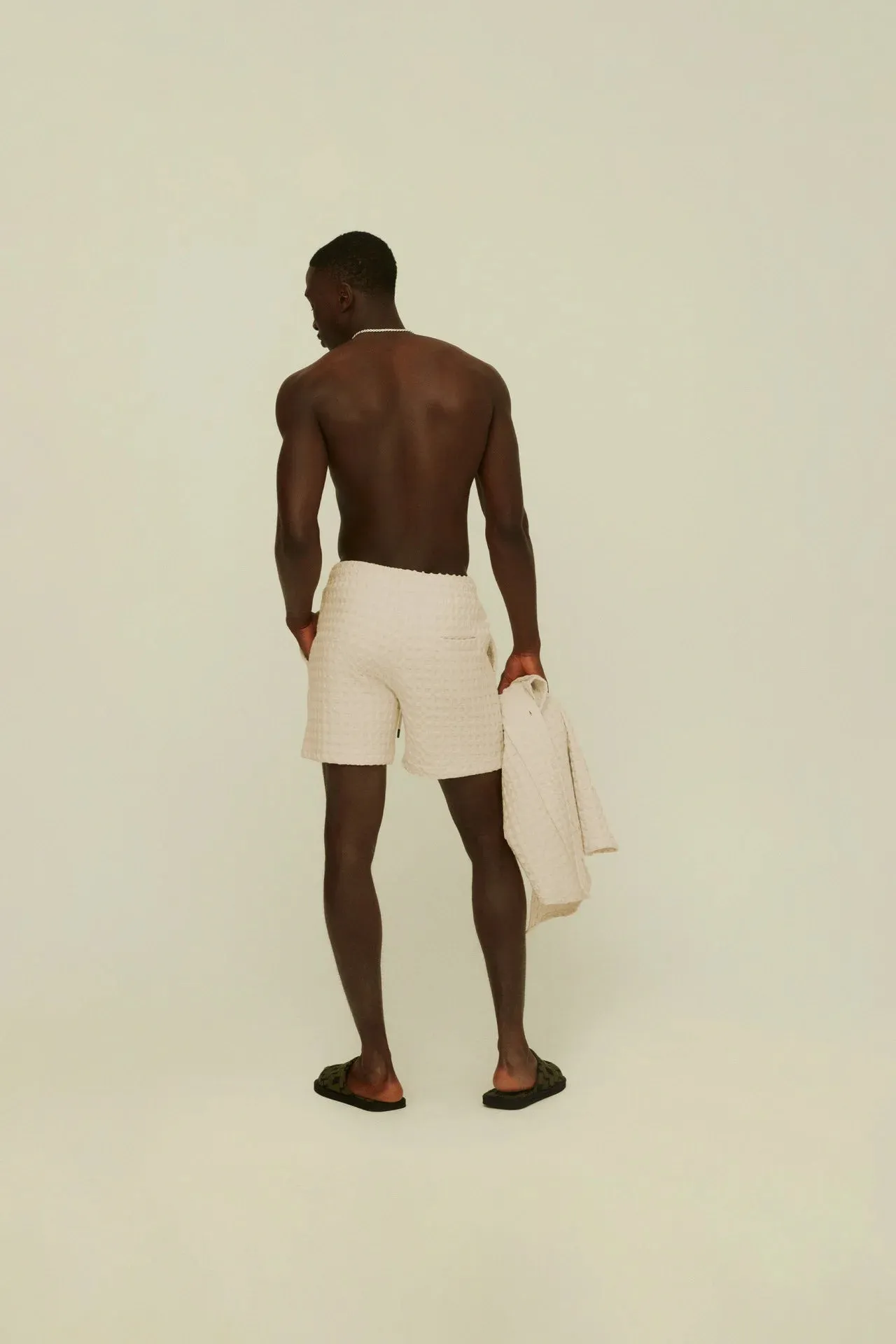 OAS Ecru Porto Waffle Shorts