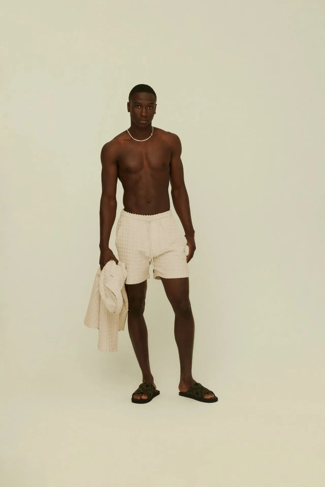 OAS Ecru Porto Waffle Shorts