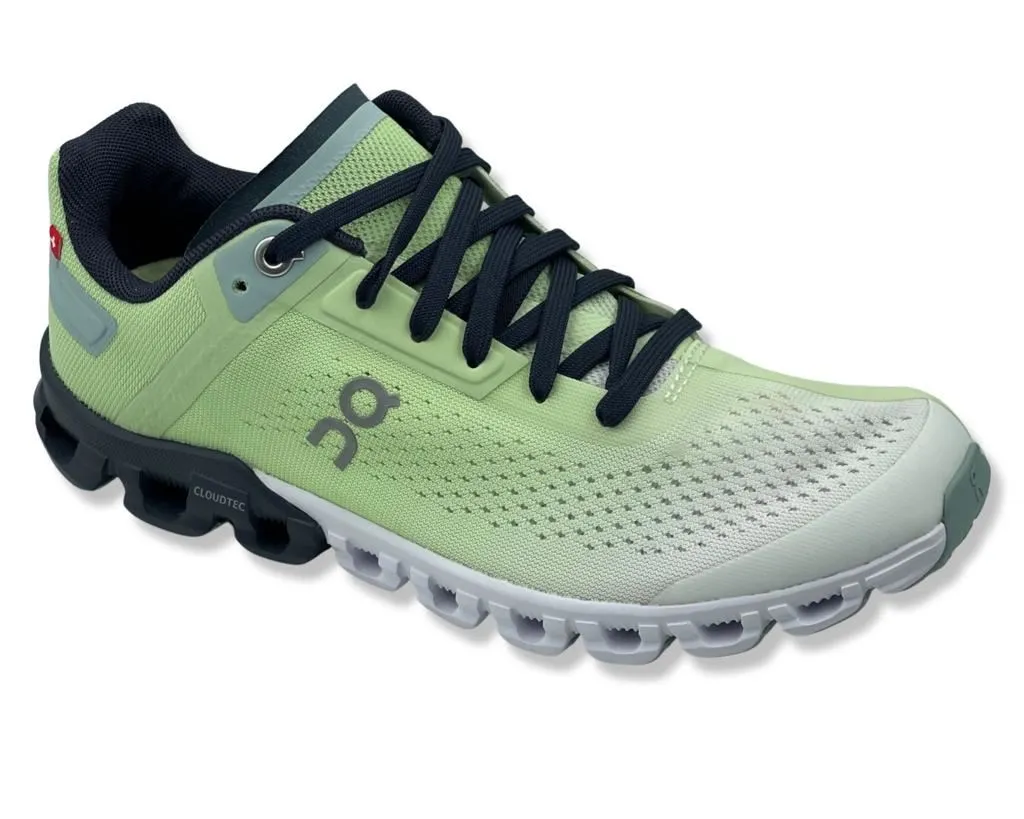 On Cloudflow Sneakers In Meadow Green & White For Women's
