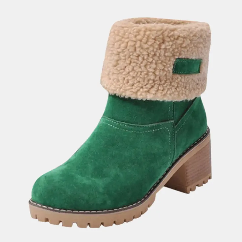 Solidago Furry Heel Mid-Calf Boots