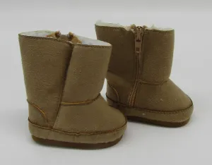Suede Fur-Lined Boots 18 & 15 inch Doll: Tan