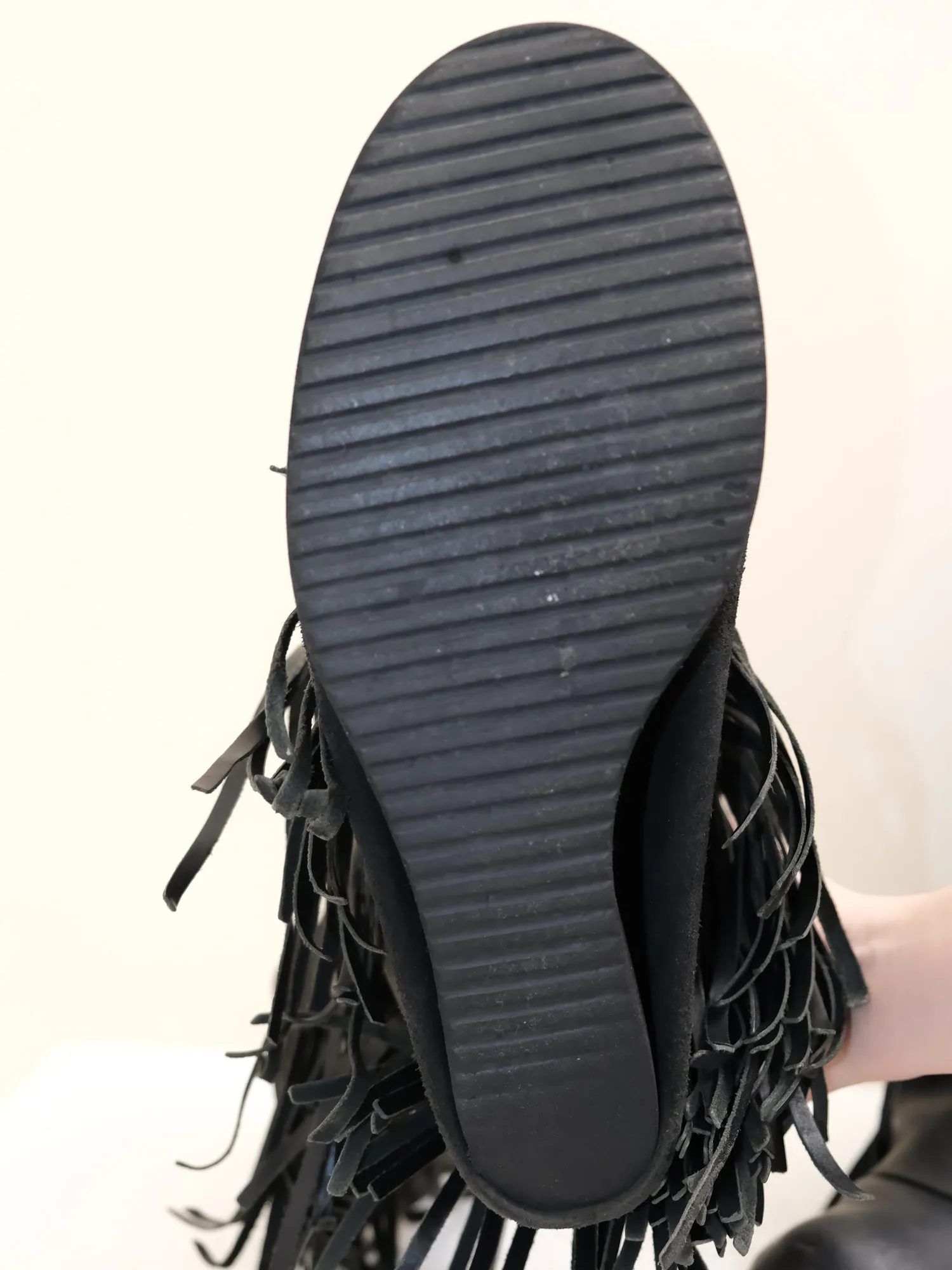    tassel wedge boots, EU38-39