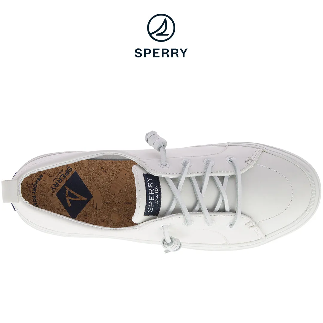 Women's Crest Vibe Leather Sneakers - White (STS84549)