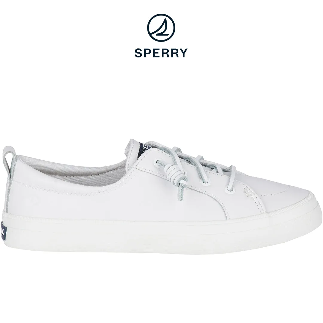 Women's Crest Vibe Leather Sneakers - White (STS84549)