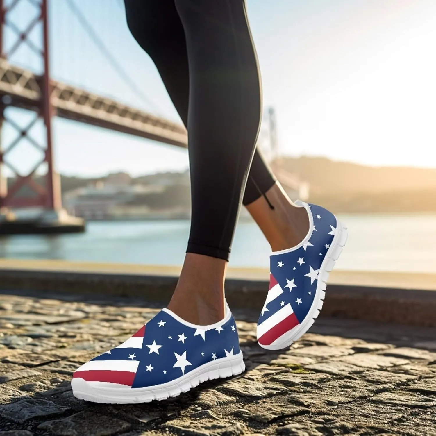 Womens Outdoor Cycling Canvas Shoes Low Top Fashion Sneakers Slip on Walking ShoeWhite Sole